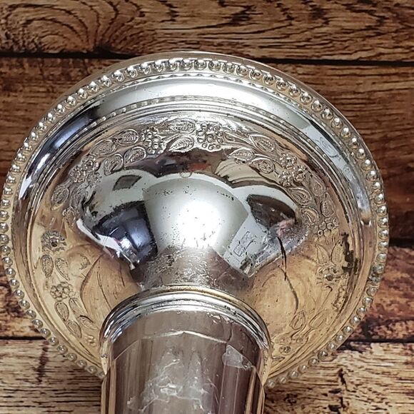 VINTAGE E.P. ZINC Silver-plated Candlestick Candle Holder Made in England - Picture 7 of 11